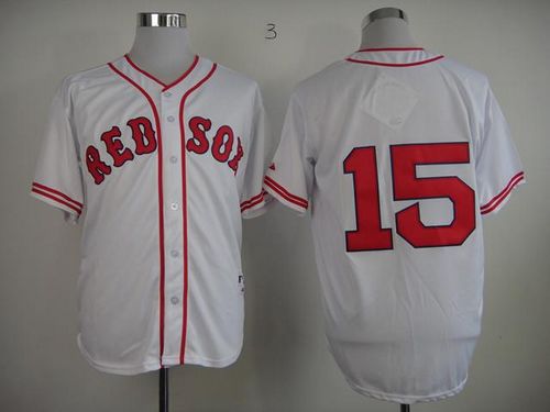 Red Sox #15 Dustin Pedroia White 1936 Turn Back The Clock Stitched MLB Jersey - Click Image to Close